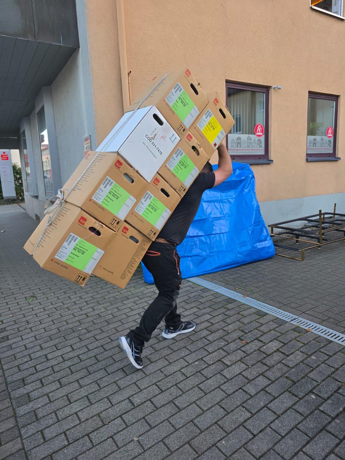 Professioneller Kartontransport